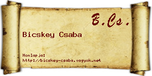 Bicskey Csaba névjegykártya